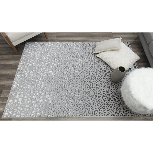 CosmoLiving by Cosmopolitan Natura Performance Gray/Silver Rug & Reviews Wayfair